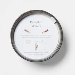 16oz Blackened Bowl Ceramic With Multi Woodwick And Dustcover Pumpkin Woods Candle Black - Threshold™ -Threshold GUEST 03e9929e f920 4a95 ab68 41b0ac572b8d