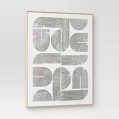 45" X 55" Line Art I Framed Kraft Wall Canvas - Threshold™ 2 45" X 55" Line Art I Framed Kraft Wall Canvas - Threshold™ - Image 2