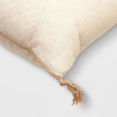 Oversized Gather Embroidered Lumbar Throw Pillow Cream - Threshold™ 3 Oversized Gather Embroidered Lumbar Throw Pillow Cream - Threshold™ - Image 3