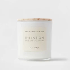 Wood Lidded Glass Wellness Intention Candle - Threshold™ -Threshold GUEST 0999c516 ae7a 45de 97e2 6ac895015e1c