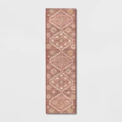 Southbury Washable Printed Diamond Persian Style Rug Rust - Threshold™ -Threshold GUEST 0dc3d757 a573 455f aead 9484994bb3bd