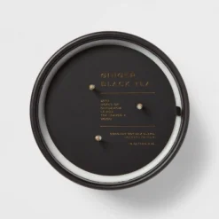 15oz Ceramic Jar 3-Wick Black Label Ginger Black Tea Candle - Threshold™ -Threshold GUEST 101513e9 4210 4604 bdb9 03938613d90c