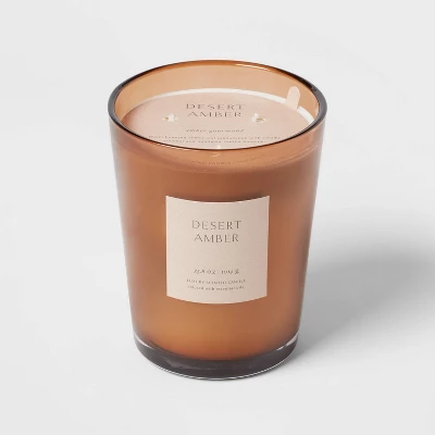 Colored Vase Glass With Dustcover Desert Amber Candle Brown - Threshold™ 6 Colored Vase Glass With Dustcover Desert Amber Candle Brown - Threshold™ - Image 6