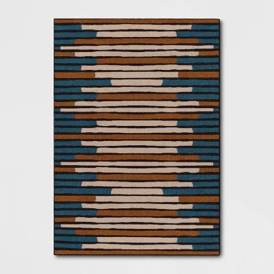 Striped Area Rug Turquoise/Yellow - Threshold™ 5 Striped Area Rug Turquoise/Yellow - Threshold™ - Image 5