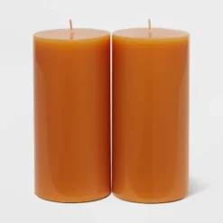 2pk Pillars Vanilla Pumpkin Orange - Threshold™ -Threshold GUEST 12a6aab2 961f 4784 89cb 7439c8bff678