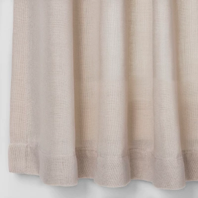 2pk 42"x36" Light Filtering Bonaire Curtain Tiers Beige - Threshold™ 3 2pk 42"x36" Light Filtering Bonaire Curtain Tiers Beige - Threshold™ - Image 3