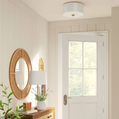 Glass Flush Mount Ceiling Light White - Threshold™ 1 Glass Flush Mount Ceiling Light White - Threshold™