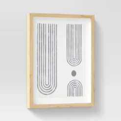 (Set Of 2) 16" X 20" Curve Lines Framed Under Glass Black - Threshold™ -Threshold GUEST 24f5d4b2 be77 44d4 8749 915176716206