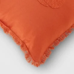 Embroidered Pumpkin With Frayed Edges Square Throw Pillow Rust - Threshold™ -Threshold GUEST 2b2755e8 4345 414a 9201 2ede5c407be4