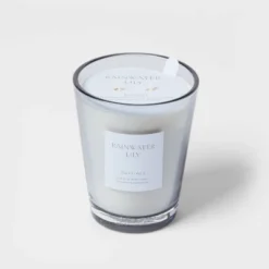 Colored Vase Glass With Dustcover Rainwater Lily Candle Gray - Threshold™ -Threshold GUEST 2e50a42e 63db 4b02 b057 d911289b4b14