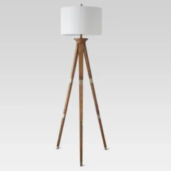Oak Wood Tripod Floor Lamp Dark Brown - Threshold™ -Threshold GUEST 35d9bf1b 7636 4291 92cf a74dbbfc9517