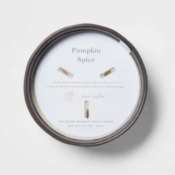 16oz Blackened Bowl Ceramic With Multi Woodwick And Dustcover Warm Cider + Cinnamon Candle Black - Threshold™ -Threshold GUEST 39df4315 42cc 4604 ac4f f5b44bc84bef