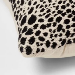 Square Jacquard Leopard Decorative Throw Pillow Black/Natural - Threshold™ -Threshold GUEST 428e0ddc 7458 4bb1 8b9a 71e11e80babc