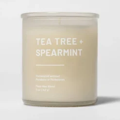Glass Jar Tea Tree And Spearmint Candle Beige - Threshold™ -Threshold GUEST 44b883d8 baee 4787 a74c 3d32a16e8b4f