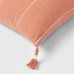 Square Textured Stripe Tassel Decorative Throw Pillow Terracotta - Threshold™ -Threshold GUEST 45dd3d45 48be 493e bfee 5515f908a05d