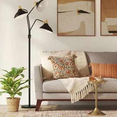 3-Head Floor Lamp Black - Threshold™ 1 3-Head Floor Lamp Black - Threshold™