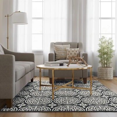 Medallion Washable Tufted And Hooked Rug - Threshold 2 Medallion Washable Tufted And Hooked Rug - Threshold - Image 2