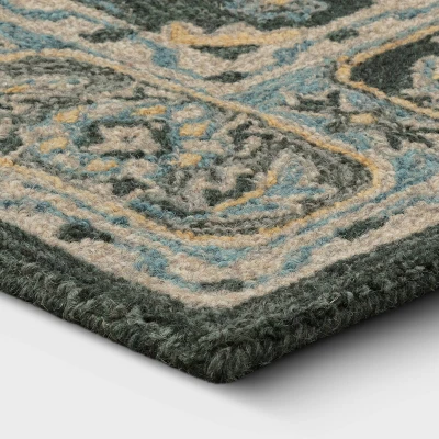 5'x7' Hand Tufted Wool Area Rug Green - Threshold™ 2 5'x7' Hand Tufted Wool Area Rug Green - Threshold™ - Image 2