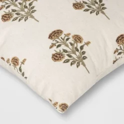 Block Print Floral Square Throw Pillow - Threshold™ -Threshold GUEST 57e91232 2ec8 444c 891d 5a29c5eb3bd7