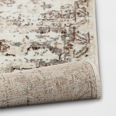 Stanfield Companion Distressed Scroll Area Rug Cream - Threshold™ 3 Stanfield Companion Distressed Scroll Area Rug Cream - Threshold™ - Image 3