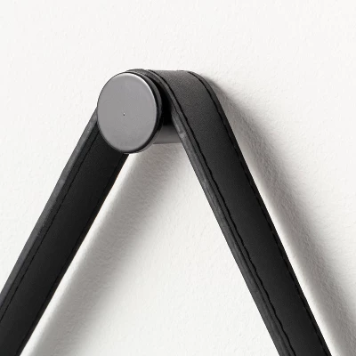 26" Wood Mirror With Pleather Strap Hanger - Threshold™ Designed With Studio McGee 3 26" Wood Mirror With Pleather Strap Hanger - Threshold™ Designed With Studio McGee - Image 3