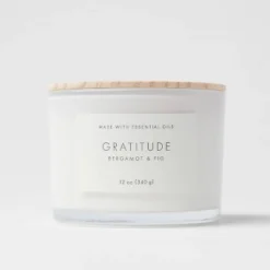 Wood Lidded Glass Wellness Grateful Candle - Threshold™ -Threshold GUEST 6600c96d 154d 4784 9301 47715a63ff42