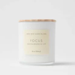 Wood Lidded Glass Wellness Focus Candle - Threshold™ -Threshold GUEST 6ad6f3d2 39ad 4239 9365 f6449a665735