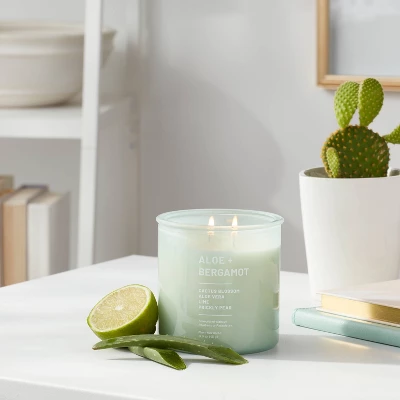 Glass Jar Aloe And Bergamot Candle Green - Threshold™ 1 Glass Jar Aloe And Bergamot Candle Green - Threshold™
