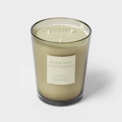 Colored Vase Glass With Dustcover Watermint And Eucalyptus Candle Green - Threshold™ -Threshold GUEST 8583e514 219c 427d 837a db7f3589ab6c