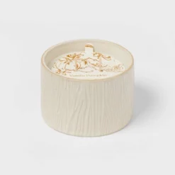 Textured Straight Side Ceramic Vanilla Pumpkin Candle White - Threshold™ -Threshold GUEST 8674ac69 18eb 4b1b b70c 044015f5edd1