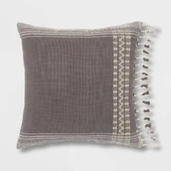 Square Woven Pattern Tassel Decorative Throw Pillow - Threshold™ -Threshold GUEST 91d6095a 7864 454d 8ad5 1bf81cce4970