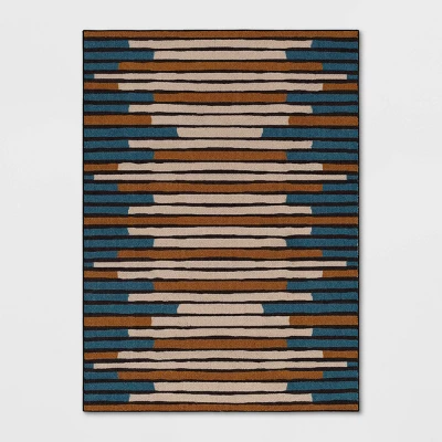Striped Area Rug Turquoise/Yellow - Threshold™ 4 Striped Area Rug Turquoise/Yellow - Threshold™ - Image 4