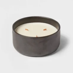 16oz Blackened Bowl Ceramic With Multi Woodwick And Dustcover Pumpkin Woods Candle Black - Threshold™ -Threshold GUEST 9f6f52e2 6649 4a81 bfb6 0ee76311d960