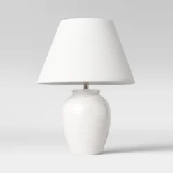 Turned Ceramic Table Lamp White - Threshold™ -Threshold GUEST a3c43bdb 74c2 4bbe a3c8 10bb261e03b9