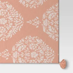 Medallion Jacquard Knit Throw Blanket With Tassels Coral - Threshold™ -Threshold GUEST a8d7f35a b530 4bc3 b6fe cf2779e7f715