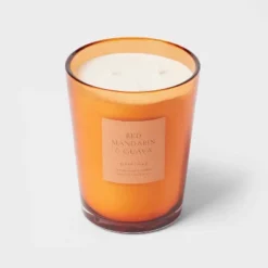 Colored Vase Glass With Dustcover Mandarin & Guava Candle Orange - Threshold™ 9 Colored Vase Glass With Dustcover Mandarin & Guava Candle Orange - Threshold™ -Threshold GUEST aa27f146 dfa7 4f00 a5e8 351ea0849844