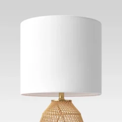 Rattan Diagonal Weave Table Lamp Tan - Opalhouse™ -Threshold GUEST ae342a7a 8123 45d0 8e48 8c18d622381b