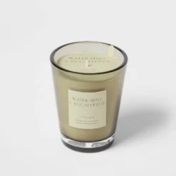 Colored Vase Glass With Dustcover Watermint And Eucalyptus Candle Green - Threshold™ -Threshold GUEST ae8e6bdf 6741 4047 bc7b 87c9f71c548e