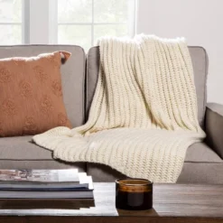 Chunky Knit Reversible Throw Blanket - Threshold™ 15 Chunky Knit Reversible Throw Blanket - Threshold™ -Threshold GUEST b04cf30c e385 47a6 b25b 6cea8b96bae5