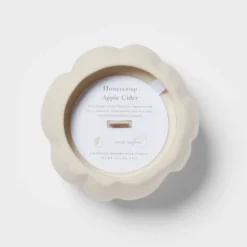 12oz Brushed Abstract Pumpkin Ceramic With Woodwick And Dustcover Honeycrisp Apple Cider Candle - Threshold™ -Threshold GUEST b51b0c01 bf7f 43f3 9906 7d443b9d6339