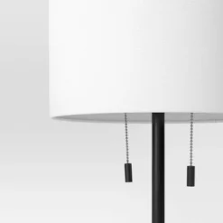 Reeded Metal Stick Lamp With Dual Socket Black (Includes LED Light Bulb) - Threshold™ -Threshold GUEST b7442996 e33d 4f96 9677 a48d42ef5a1d