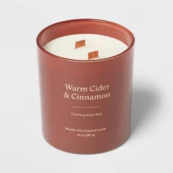 20oz Glass Woodwick Warm Cider & Cinnamon Candle - Threshold™ -Threshold GUEST b7dc905f 063c 41e1 a717 5c6e568b7ff6
