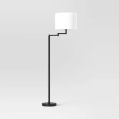 Metal Column Swing Arm Floor Lamp Black - Threshold™ -Threshold GUEST c21ce950 97a7 429f 923d d0cc29f2e74d