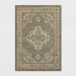 Medallion Jewel Boarder Persian Rug Cream/Gray - Threshold™ -Threshold GUEST c90ac763 0734 47b9 8fdf 2fae107c0555