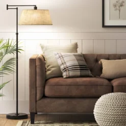 Threshold 29 Traditional Oil Rubbed Swing Arm Floor Lamp Brown - Threshold™