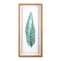 (Set Of 3) 28"x12" Framed Leaves Decorative Wall Art White - Threshold™