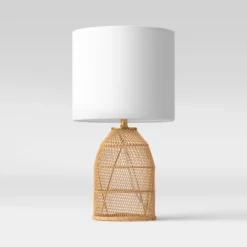 Rattan Diagonal Weave Table Lamp Tan - Opalhouse™ -Threshold GUEST dc68d68d e33c 439e 99ff 73cdd2326262