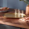 Metal Oval Serve Platter Brass - Threshold™