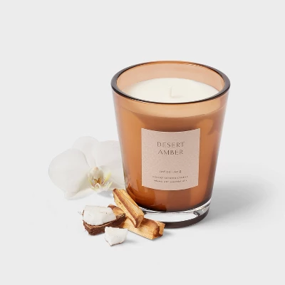 Colored Vase Glass With Dustcover Desert Amber Candle Brown - Threshold™ 2 Colored Vase Glass With Dustcover Desert Amber Candle Brown - Threshold™ - Image 2