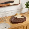 Wooden Oak Leaf Shape Serving Board With Handle Dark Brown - Threshold™